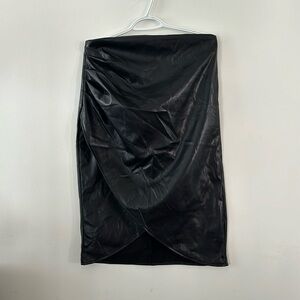 Pleather midi skirt